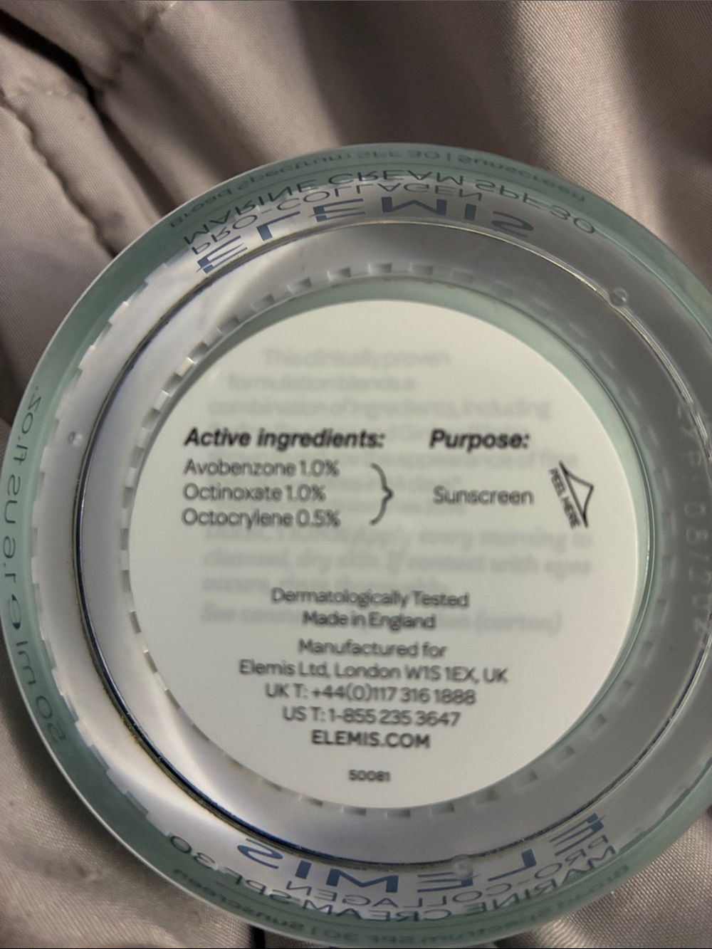 ELEMIS Pro-Collagen Marine Cream SPF 30 - Mint Green Jar - Picture 2 of 4